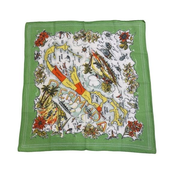 Green Bermuda Map Bandana - Picture 1 of 8